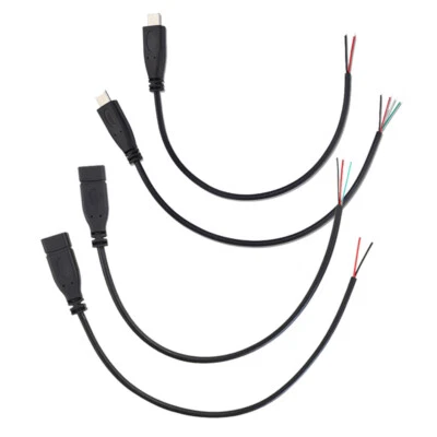 USB 2.0 Type C Male female Connector 2pin/4pin Wire DIY Cable for Huawei Xiaomi - Image 1 of 4