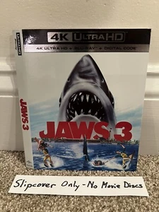 Jaws 3 4K Slipcover Only No Blu-ray Movie Discs No Digital 1983 - Picture 1 of 11