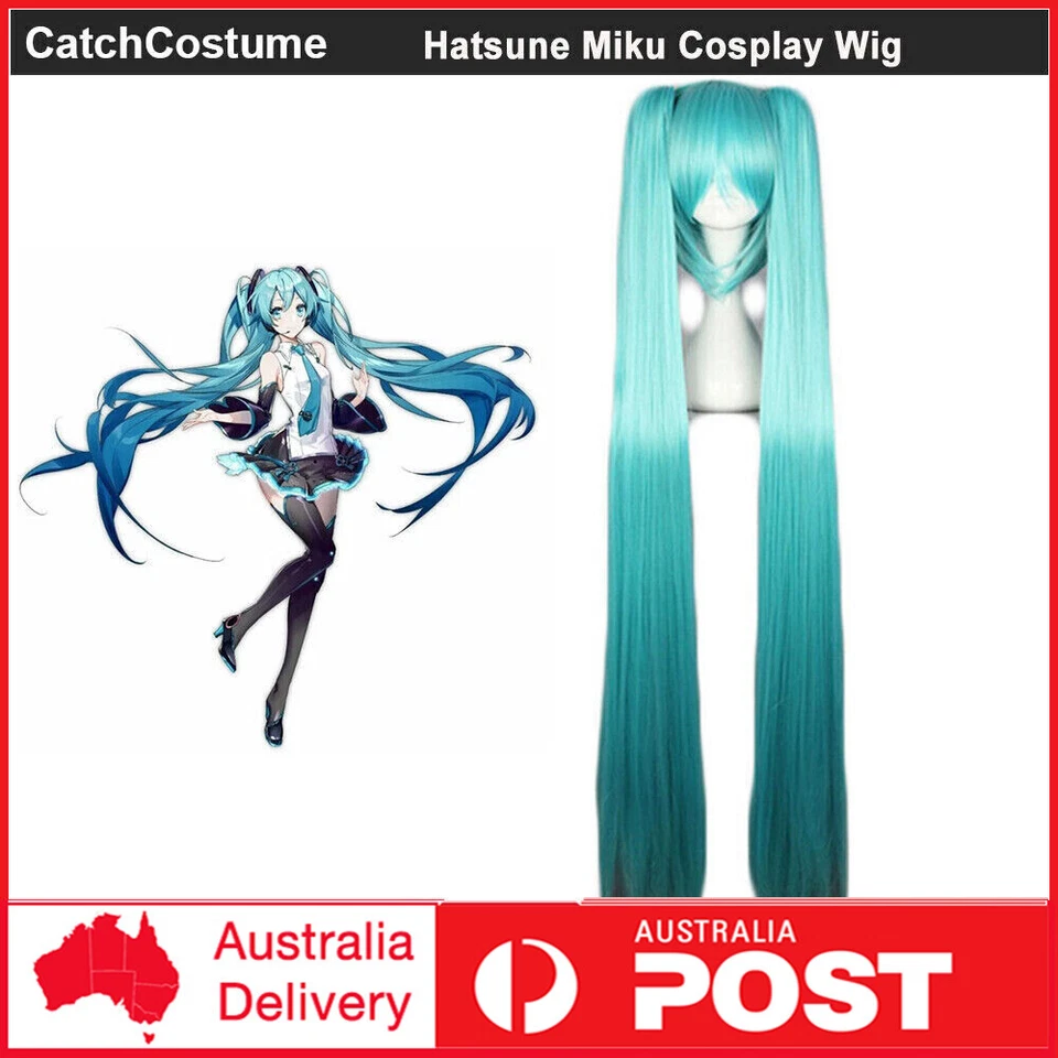 CATCHCOSTUME Hatsune Miku Vocaloid Hatsune Miku Cosplay Wig Anime Lake Blue Long Party Hair