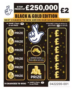 Fake joke lottery scratch cards, Winning Joke, Prank Your Friends with 250K - Picture 1 of 3