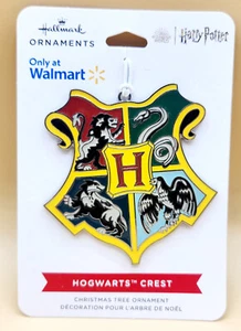Harry Potter HOGWARTS CREST SHIELD Flat Metal Enamel Hallmark Ornament NEW - Picture 1 of 8