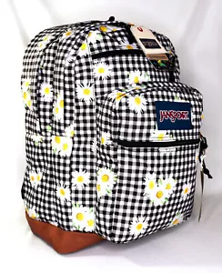 Neuer JanSport cooler Studenten Laptop Rucksack -- schwarz weiß Blumen - Bild 1 von 6