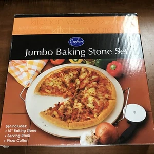 Jumbo Baking Stone Set - Pizza Platter 15” - Picture 1 of 3