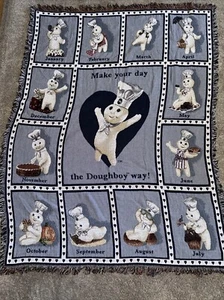 Pillsbury Doughboy Danbury Mint Month Throw Tapestry 72" x 54" Blues - Picture 1 of 11