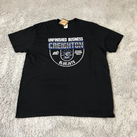 Creighton Buejays Basketball Mens XL Black Short Sleeve T-Shirt Cotton Brand New Cover