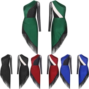 Womens Dress Performance Costume Shiny Dancewear Modern Samba Ballroom ChaCha - Picture 1 of 39