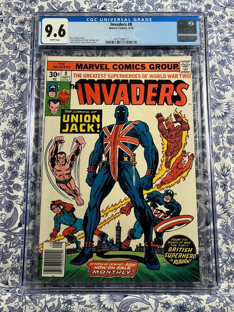 Invaders #8 NM- 9.2 1st Union Jack Cover, a Beautiful Classic Marvel Comics  c187 | Comic Books - Bronze Age, Marvel, Invaders, Superhero