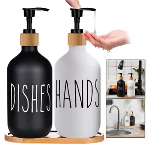 1/3PCS Refillable Kitchen Dish Hands Soap Dispenser Bathroom Lotions Pump Bottle - Picture 1 of 31