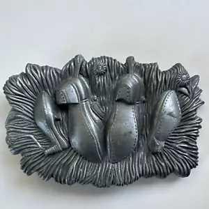 Western Cowboy Boots Belt Buckle Vintage Aluminium Metal - Picture 1 of 14