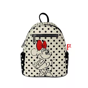 Mini zaino esclusivo Loungefly Disney Minnie Mouse a pois rosso fiocco schizzo - Foto 1 di 4