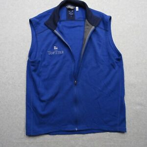 Ibex Vest Mens Large Blue Full Zip Merino Wool Performance Zip Pockets USA