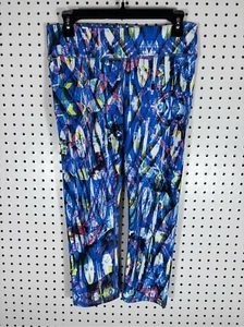 Fabletics Powerhold Blue High Waisted Paisley Print Crop Leggings Womens size M - Picture 1 of 7