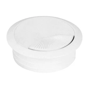 2x (60MM) 2-3/8" Round White Computer Desk Table Wire Cable Hole Cover Grommet - Picture 1 of 3