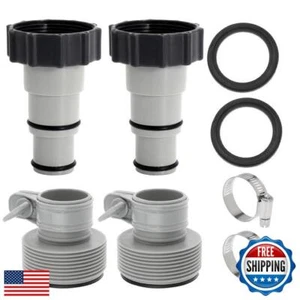 Nayciiy 1.25" to 1.5" Pool Hose Connector 2 Pcs Type B+2 Pcs Replace A Pool H - Picture 1 of 5