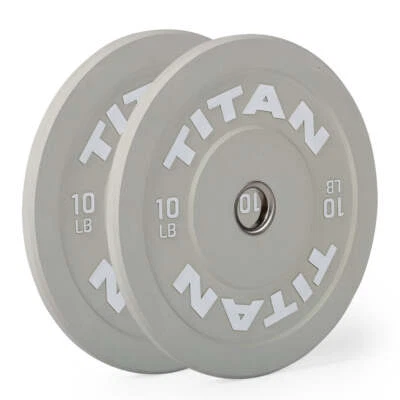 Placas de parachoques olímpicas económicas Titan Fitness 10 lb, gris codificado por colores Foto 1 de 4