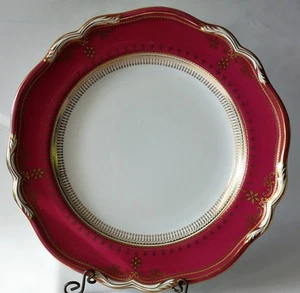 Piatto Spode Copeland's LANCASTER rosso cremisi/rosa R8952 crzd - Foto 1 di 5