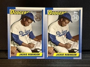Set of 2 2025 Topps Series 2 35th Jackie Robinson #T90-11 - Brooklyn Dodgers - Picture 1 of 2