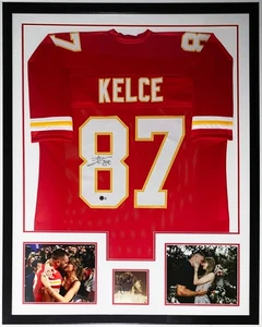 Travis Kelce and Taylor Swift Dual Autographed Jersey & Album Beckett COA Framed - Bild 1 von 8