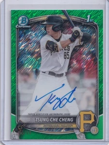 2025 Bowman Tsung-Che Cheng 1st Green Shimmer Chrome Refractor Auto /99 - Bild 1 von 2