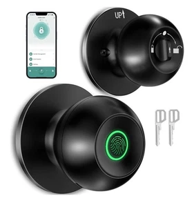 Perilla de puerta inteligente con huella digital cerradura de puerta biométrica con llave y control de aplicación - Imagen 1 de 6