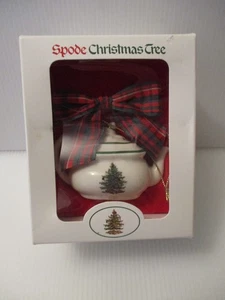 Boxed Spode Ornament Christmas Tree Miniatur Serie Georgian Teekanne Tartan Schleife - Bild 1 von 9