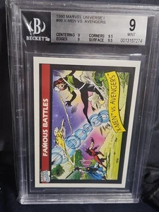 1990 Marvel Universe #99 X-Men V Avengers BGS 9 Famous Battles Wolverine Thor 91 - Bild 1 von 2