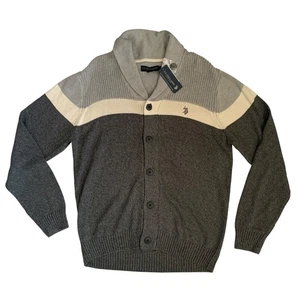 U.S. Polo Assn. Men's Size L Button Front knit Long Sleeve Cardigan Sweater New - Picture 1 of 15