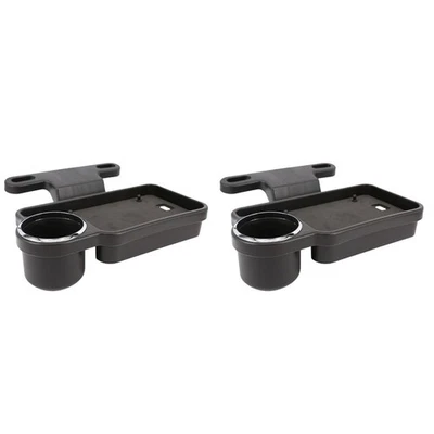 2pcs Universal Car Rear Back Seat Table Plate Drink Mug - Image 1 of 4