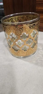 Culver Valencia Lowball Rocks Glas 22k Gold und Grün 12oz - Bild 1 von 3