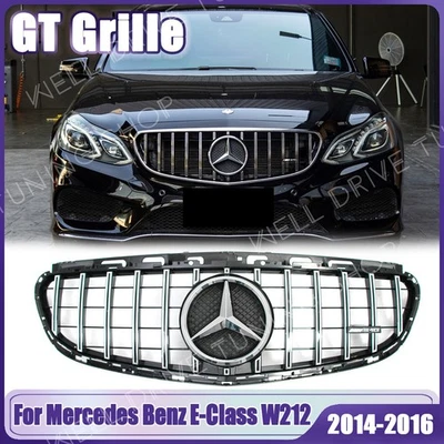Front Bumper Grille W/OE Emblem For Mercedes Benz W212 14-16 E300 E350 E400 E500 Foto 1 de 4