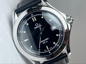 OMEGA Seamaster 120 Quartz Cal.1438 Black Dial Sapphire Serviced + New Strap - Picture 1 of 18