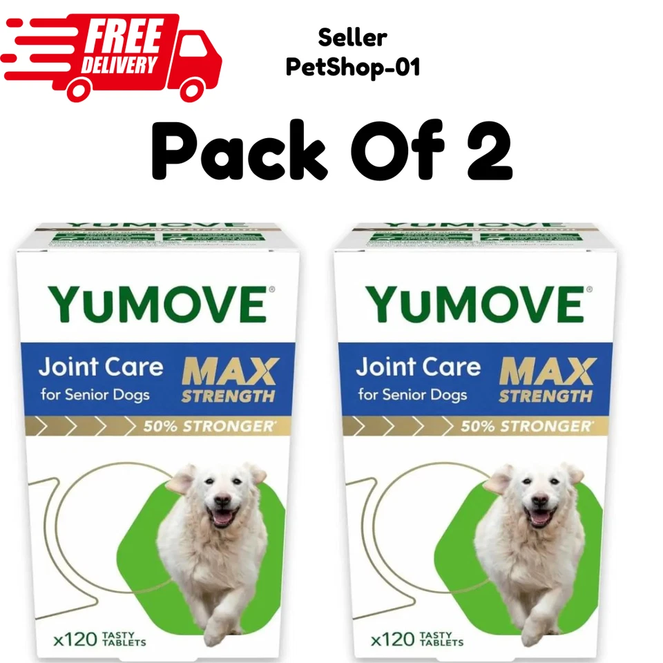 2-Pack of 120 YuMOVE Senior Dog MAX Strength Joint Supplement -Total 240 Tablets