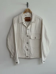 Levi’s Denim Stay Loose Trucker Jean Jacket White Medium Oversized - Picture 1 of 15