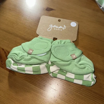 Botas Goumi Bambú Orgánico Cuadrados Estampado Verde Lima Talla 3-6 Meses NUEVAS Foto 1 de 4