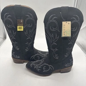 Roper Riley Round Toe Cowboy Womens Black Casual Boots 09-021-1566-1021 Size 8 - Picture 1 of 9