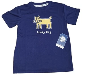 LIFE IS GOOD Little Boy's Blue Lucky Dog Rocket Camiseta Talla 6 Nueva con Etiquetas - Imagen 1 de 5