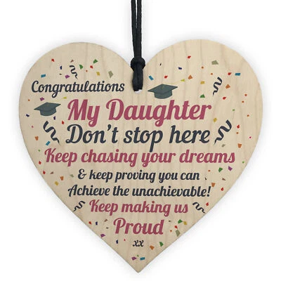 Graduation Gifts For Daughter Wooden Heart Plaque Congratulations Univerisity