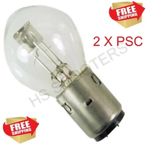 2 HEADLIGHT BULBS 35/35W 12V BA 20d GY6 SCOOTER ATV MOTORCYCLE TAOTAO VENTO ZNEN - Picture 1 of 3