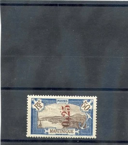 MARTINIQUE Sc 119(YT 110)**VF NH 1929 25c/50c BLUE, VERTICAL OVERPRINT, $50 - Picture 1 of 1
