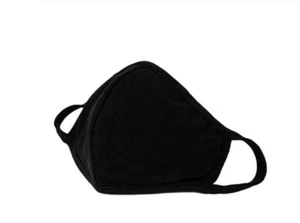 Black 3D Shape Face Mask nosewire Washable Reusable Soft Cotton Fabric UK PPE B4 - Picture 1 of 3