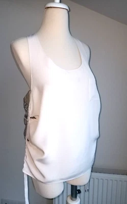 Блузка женская Alexander Wang топ шелковая в полоску сзади на шнурке размер маленький - Изображение 1 из 4