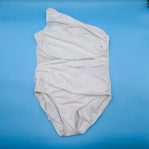 Miraclesuit White 14 One Shoulder Padded Bikini Swim One Piece Beach Swimsuit - Picture 1 of 8