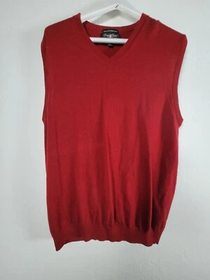 Chaleco Suéter Pronto Uomo Mujer XL Rojo Extra Fino Lana Merino Cuello en V Sin Mangas Foto 1 de 4