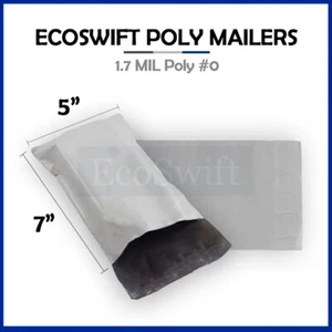 1 Buste per spedizioni 5 x 7 EcoSwift Poly bianche buste autosigillanti 1,7 MIL - Foto 1 di 4