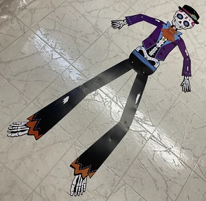 NUEVO DIA DE LOS MUERTOS 44,5"" PAPEL ARTICULADO ESQUELETO COLGANTE EN COLORES VIVOS - Imagen 1 de 7