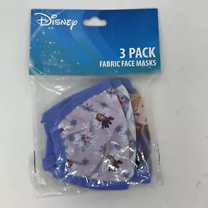 Genuine Disney Frozen Girls 3 Pack Reusable Fabric Face Masks - New Sealed - Picture 1 of 4