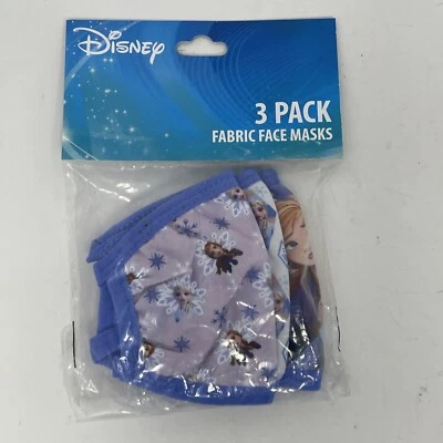 Paquete de 3 mascarillas faciales de tela reutilizables genuinas de Disney Frozen Girls - nuevas selladas Foto 1 de 4