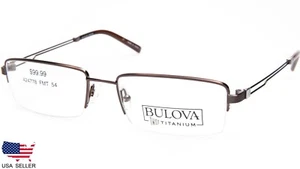 NEW BULOVA CAUSEWAY BROWN EYEGLASSES GLASSES TITANIUM FRAME 54-18-140 B29mm - Picture 1 of 10