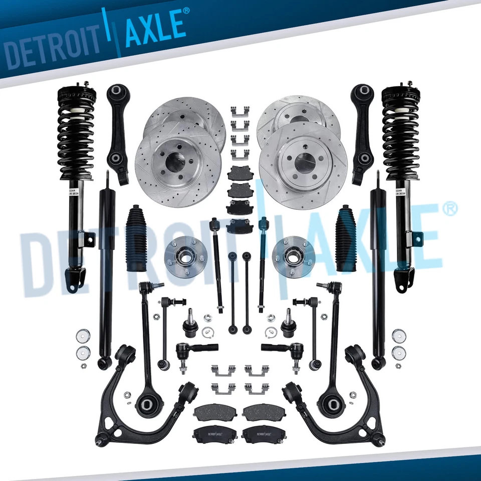 Front Rear DRILLED Rotors Brake Pads + Suspension Kit for Dodge Charger Magnum — 第 1/4 张图片