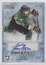 2014-15 ITG Heroes and Prospects Prospect Blue /50 Julien Gauthier #43 Auto